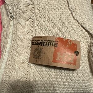 Ruff Hewn Cream Cable Knit zip Cardigan NWT